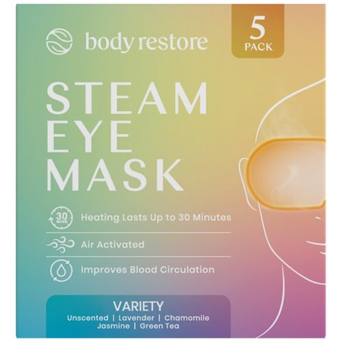 Body Restore Self Heated Steam Eye Mask 5 Pack – Easter Basket Stuffers, Relaxation Gifts for Her and Him, Best Friend, Stye Eye Treatment, Disposable Heating Pad, Travel Essentials – Variety