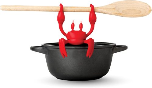 OTOTO Red the Crab Silicone Utensil Rest – Kitchen Gifts, Silicone Spoon Rest for Stove Top – Heat-Resistant Kitchen and Grill Utensil Holder – Non-Slip Spoon Holder Stove Organizer, Steam Releaser