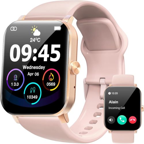 Smart Watch, Smartwatches for Men Women, 1.85″HD Fitness Tracker (Answer/Make Calls), 120+ Sport Modes, IP68 Waterproof Fitness Watch, Heart Rate/Sleep Monitor, Smartwatch Compatible Android iOS