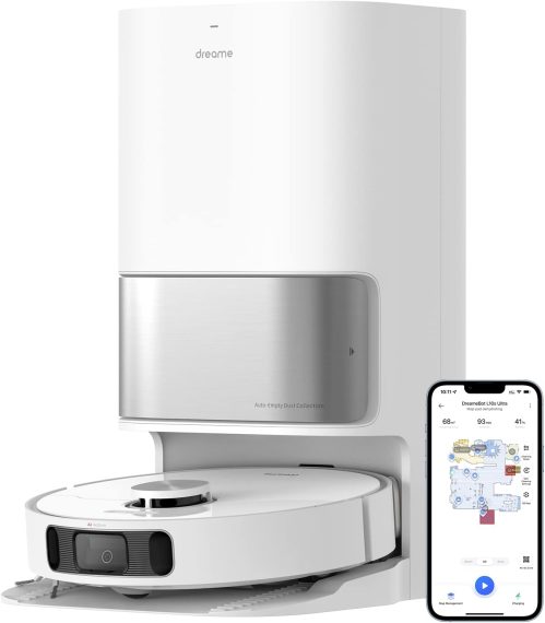dreame L10s Ultra Robot Vacuum and Mop Combo, Auto Mop Cleaning and Drying, Self-Refilling and Self-Emptying Base for 60 Days of Cleaning, 5300Pa Suction and AI Navigation, Compatible with Alexa