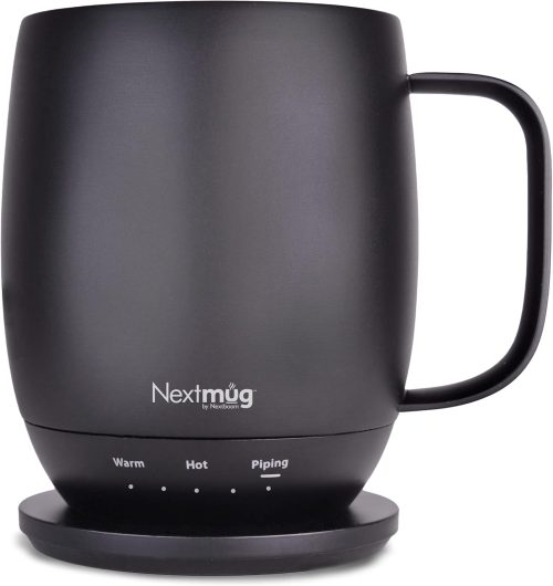 Nextmug – Temperature-Controlled, Self-Heating Coffee Mug (Black – 14 oz.)