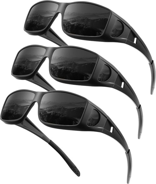 KALIYADI Night-Vision-Glasses Fit-Over-Glasses Wrap-Around Glasses: Anti Glare Night Driving Glasses for men women HD Lens