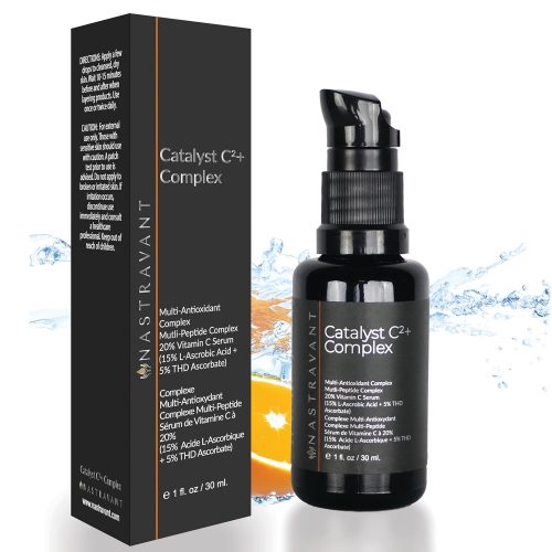 20% Dual Vitamin C Serum (15% Ascorbic Acid, 5% THD Ascorbate) C E Ferulic Acid, Anti-Aging, Even Skin Tone, Brightening, Skin Hydrating Facial Serum CatalystC²+Complex 1fl oz.
